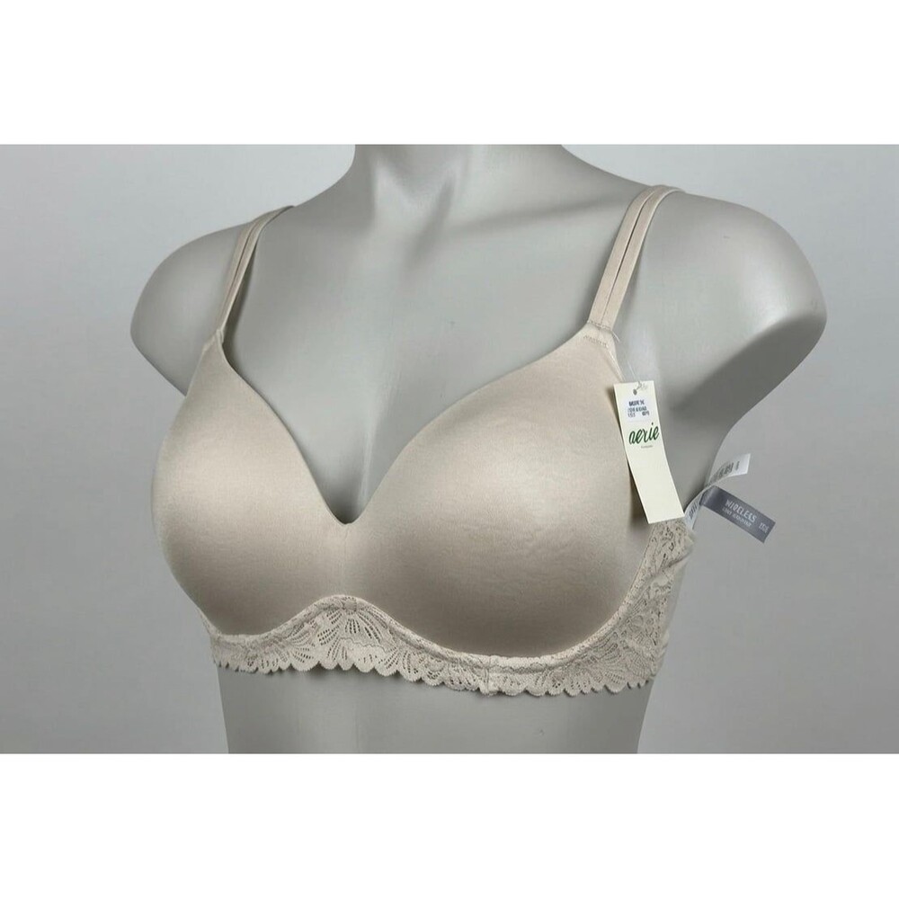 Aerie Real Sunnie Wireless Push Up Bloom Lace Bra NWT 34DDD